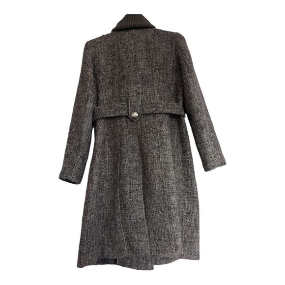 CK spring fall military belted  thick wool coat size 6 marled taupe - Picture 3 of 13